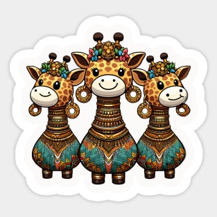 Padaung Giraffe Elegance Sticker